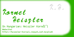 kornel heiszler business card